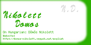 nikolett domos business card