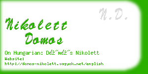 nikolett domos business card